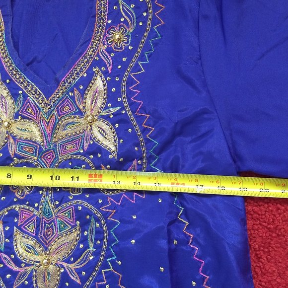 vintage 80s purple silk beaded embroidered gown NWOT ๐HOST PICK ๐ - Picture 7 of 12